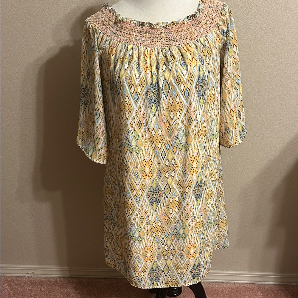 DR2 Multicolor Geometric Mini Dress